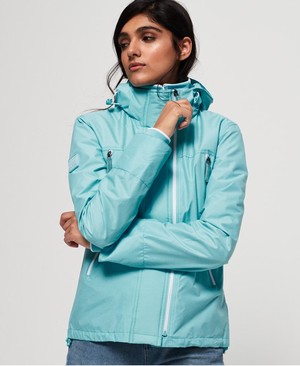 Superdry Tech Velocity SD-Windcheater Női Kabát Világos Türkiz/Fehér | ZATUL8947